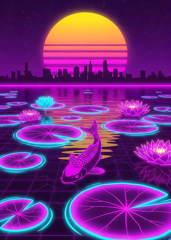 Japanese Aesthetes – Vaporwave Koi Pond