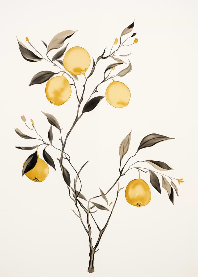 Lemon Tree Branch Art