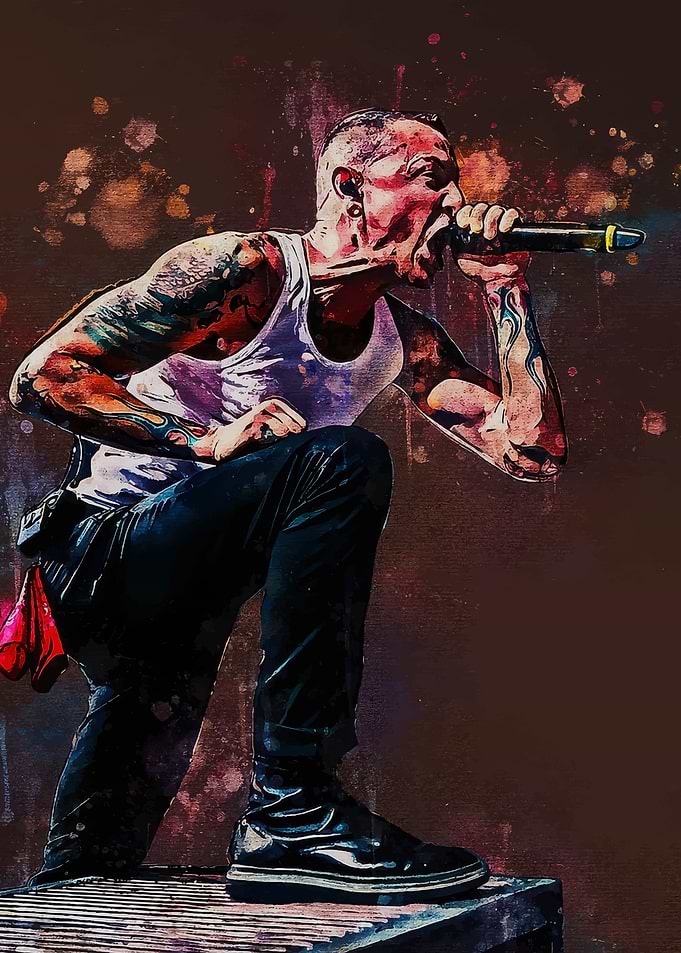 Chester Bennington performing live on stage