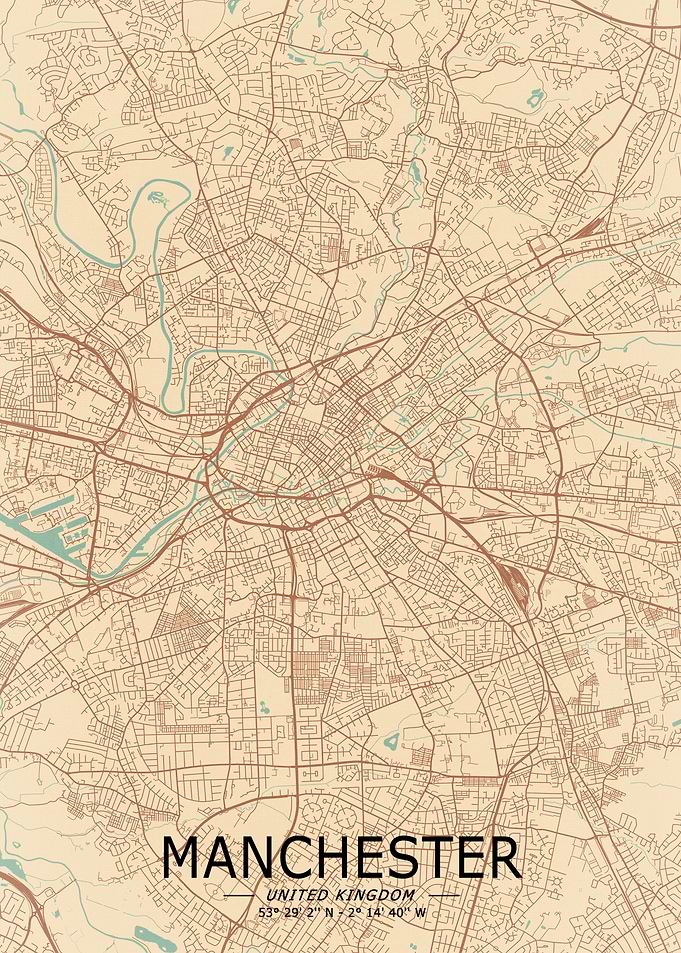 Manchester Vintage Map