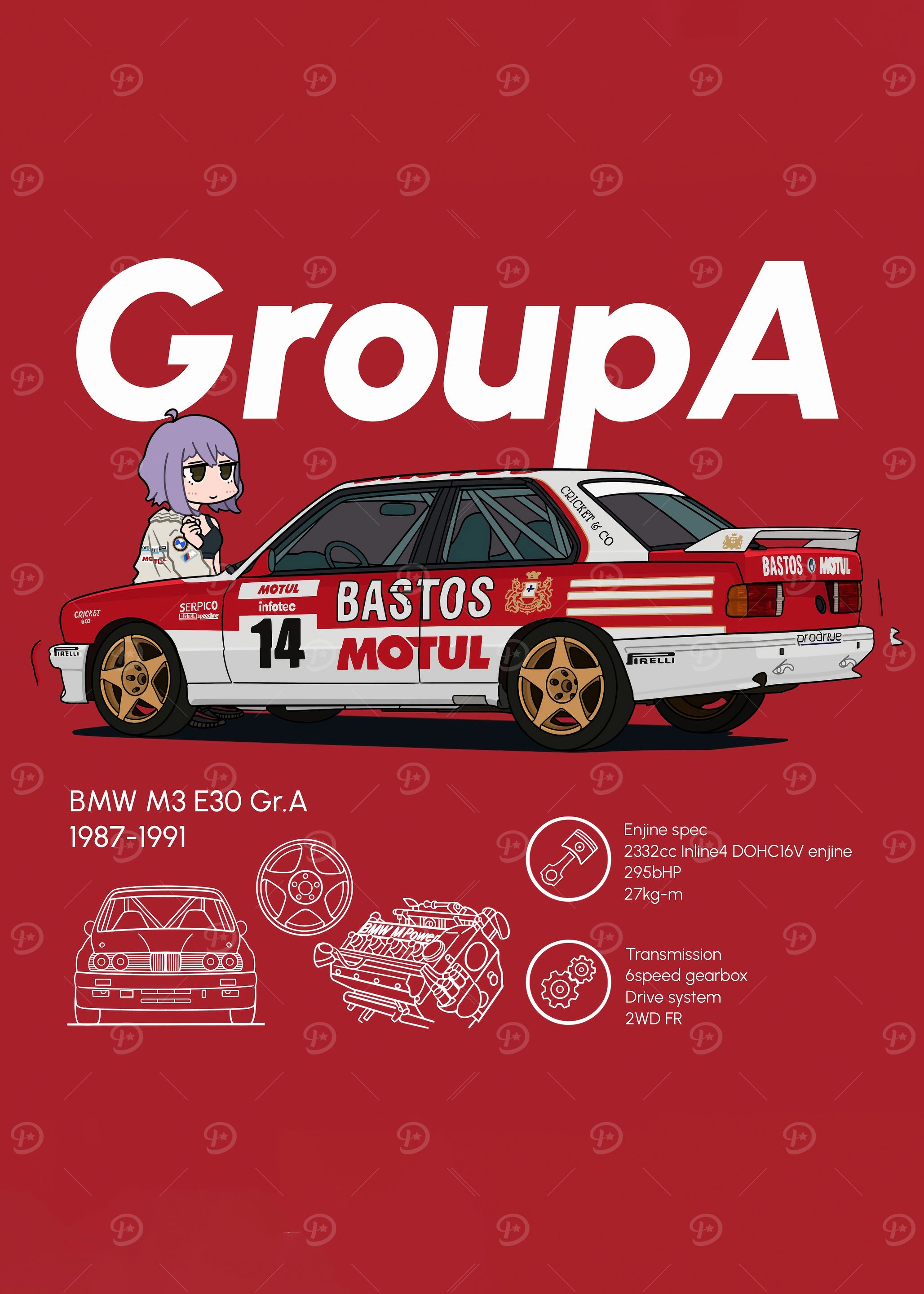 BMW M3 E30 Group A Illustration
