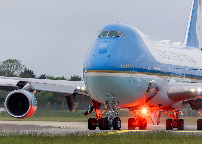 Air Force One on the runway