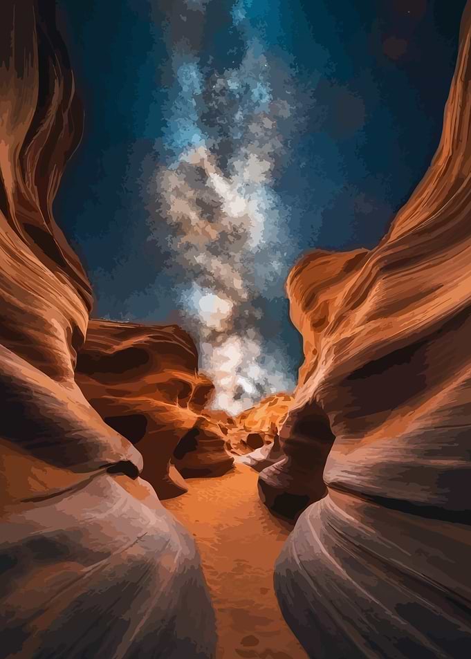 Antelope Canyon Milky Way Digital Art