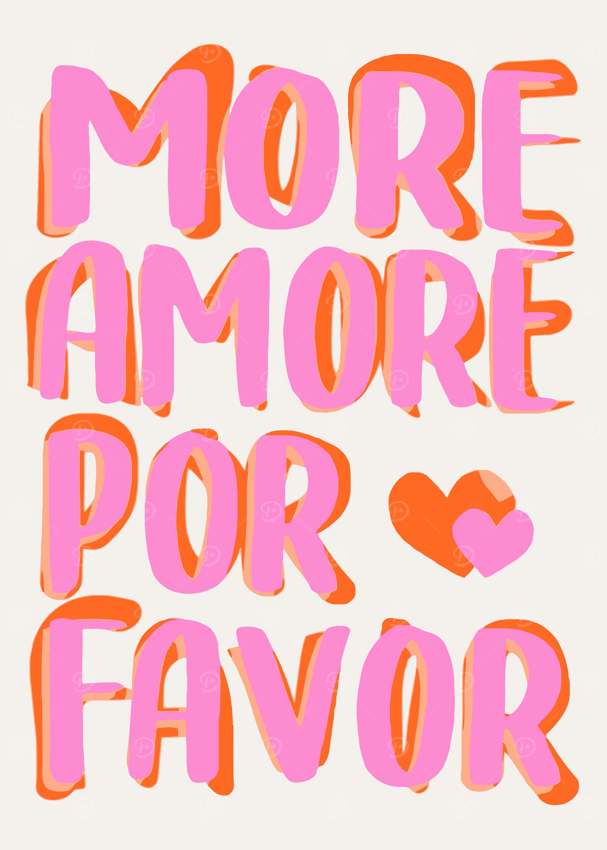 More Amore Por Favor Text Art