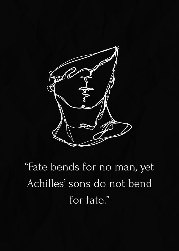 Song of Achilles Quote with Line Art Portrait