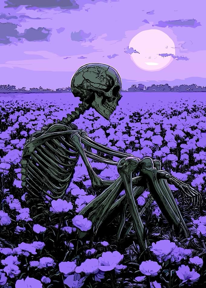 Skeleton in a Lavender Field