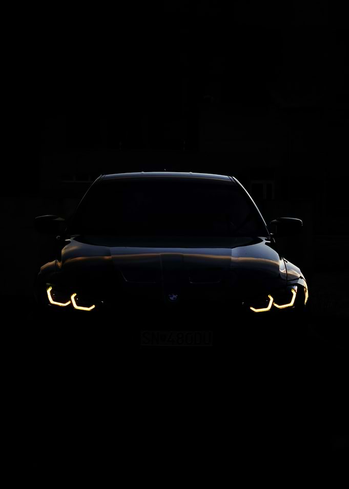 BMW car in the dark
