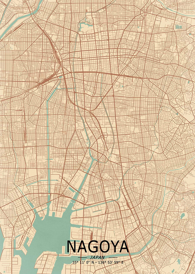 Nagoya Vintage Map