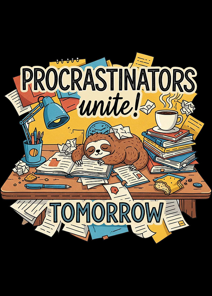 Funny Procrastinators Quote Sign - Procrastinators Unite Tomorrow