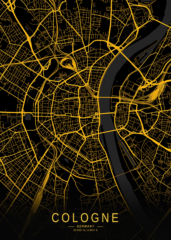 Golden Cologne City Map