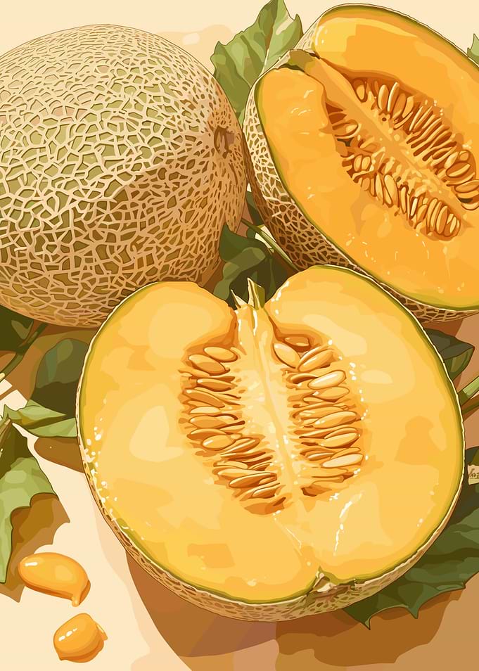 Cantaloupe Melon Still Life