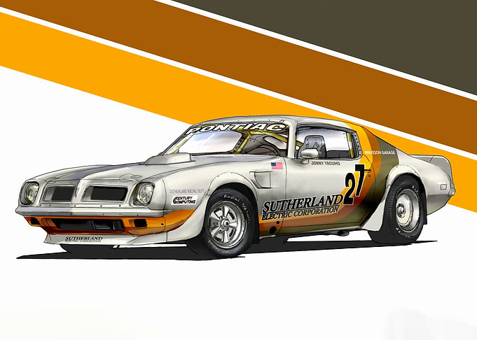 Pontiac Trans Am Race Car Illustration