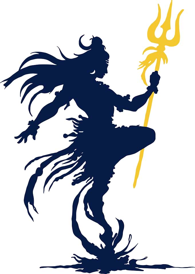 Lord Shiva Silhouette with Trident