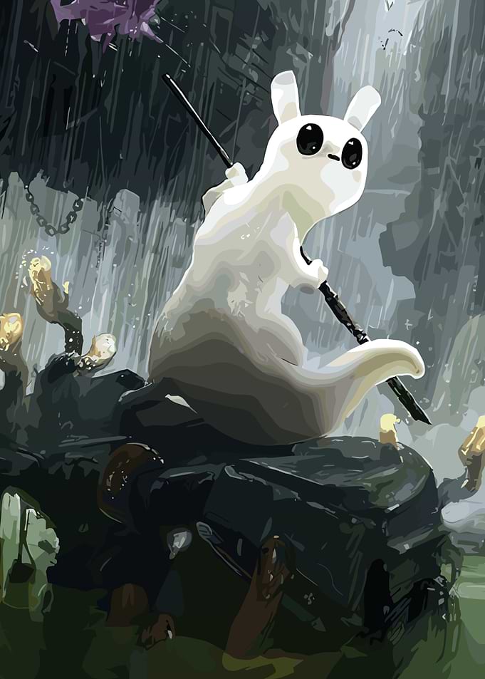 Rain World Slugcat Illustration
