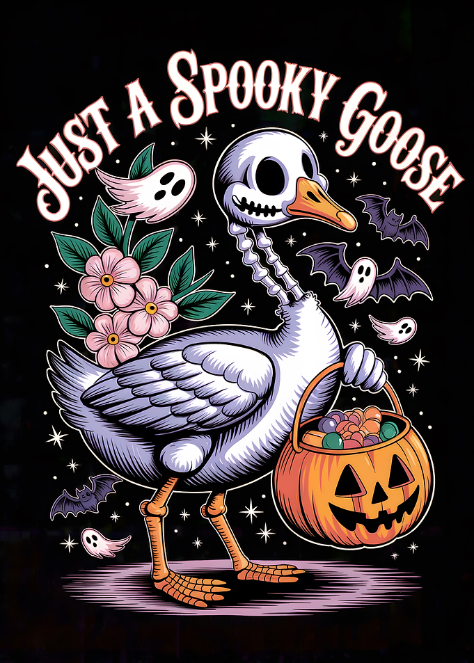 Spooky Goose Halloween Illustration