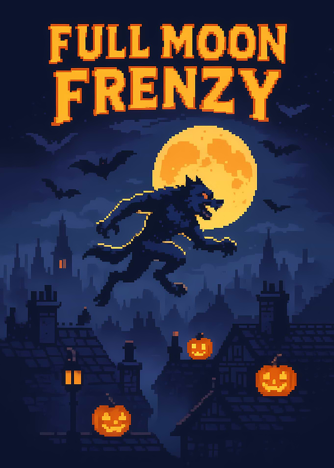 Full Moon Frenzy Pixel Art