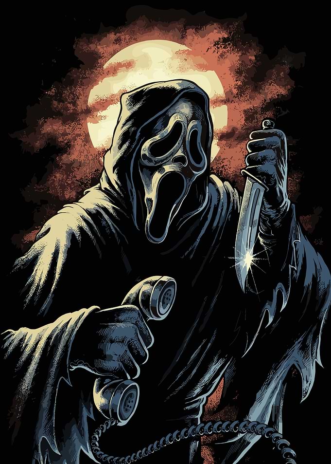 Ghostface with Knife and Phone
