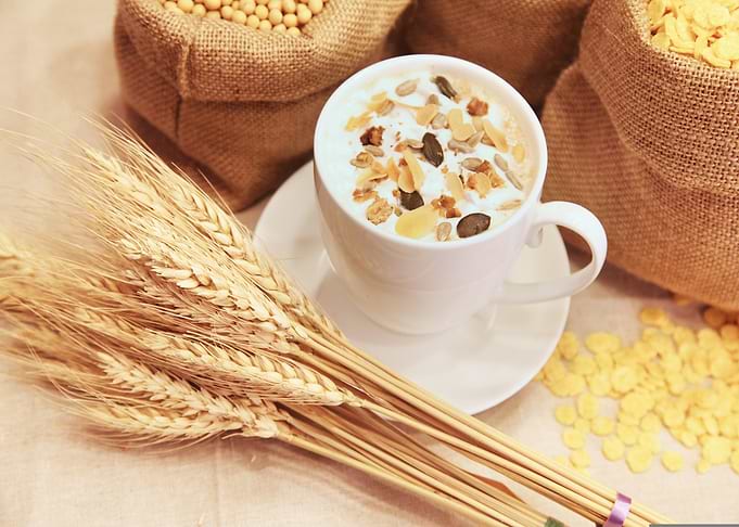 Healthy Breakfast with Grains and Seeds