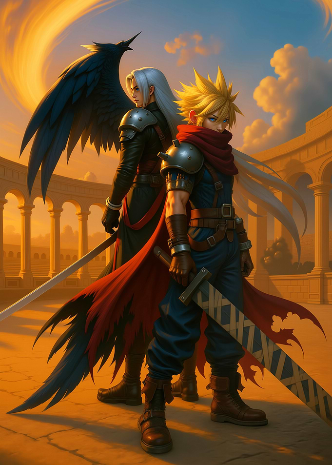 Cloud and Sephiroth: Final Fantasy VII