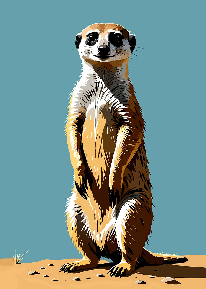 Standing Meerkat Illustration