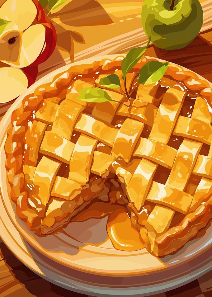 Delicious Apple Pie Illustration