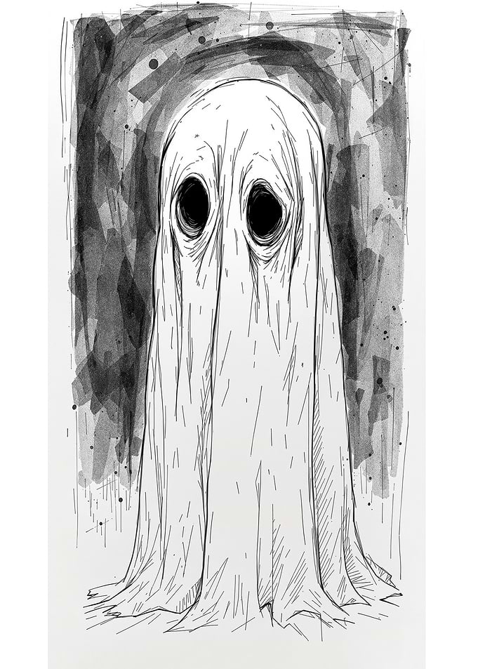 hand-drawn ghost