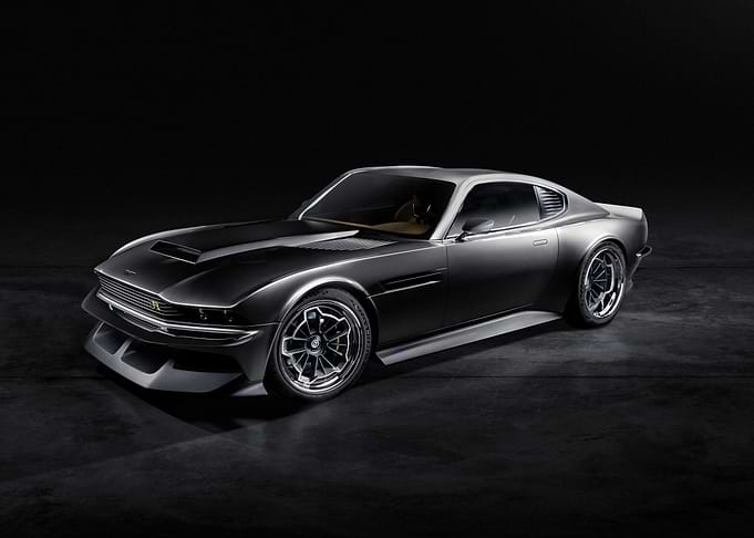 Classic Silver Sports Car on Black