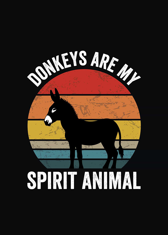 Donkeys are my spirit animal retro design