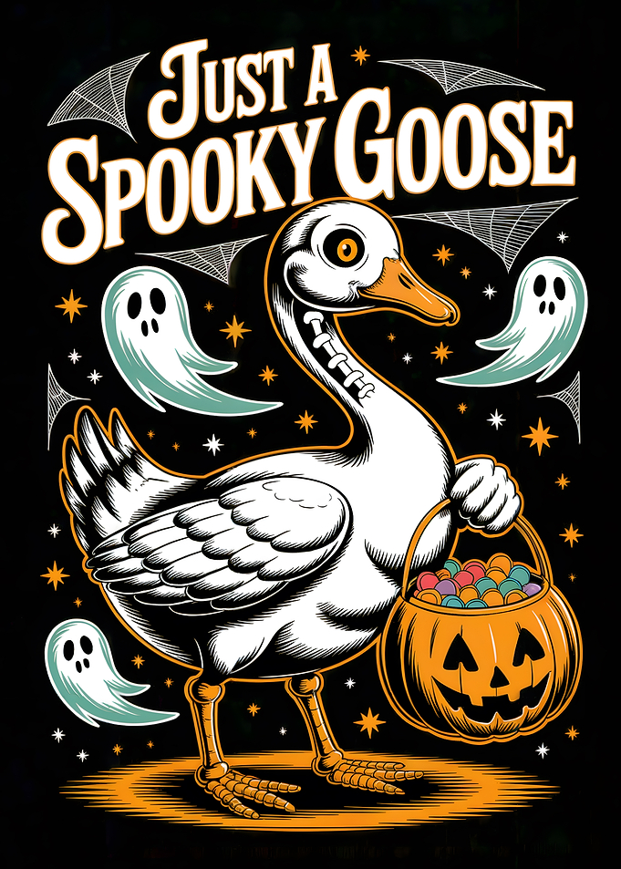 Spooky Goose Halloween Illustration