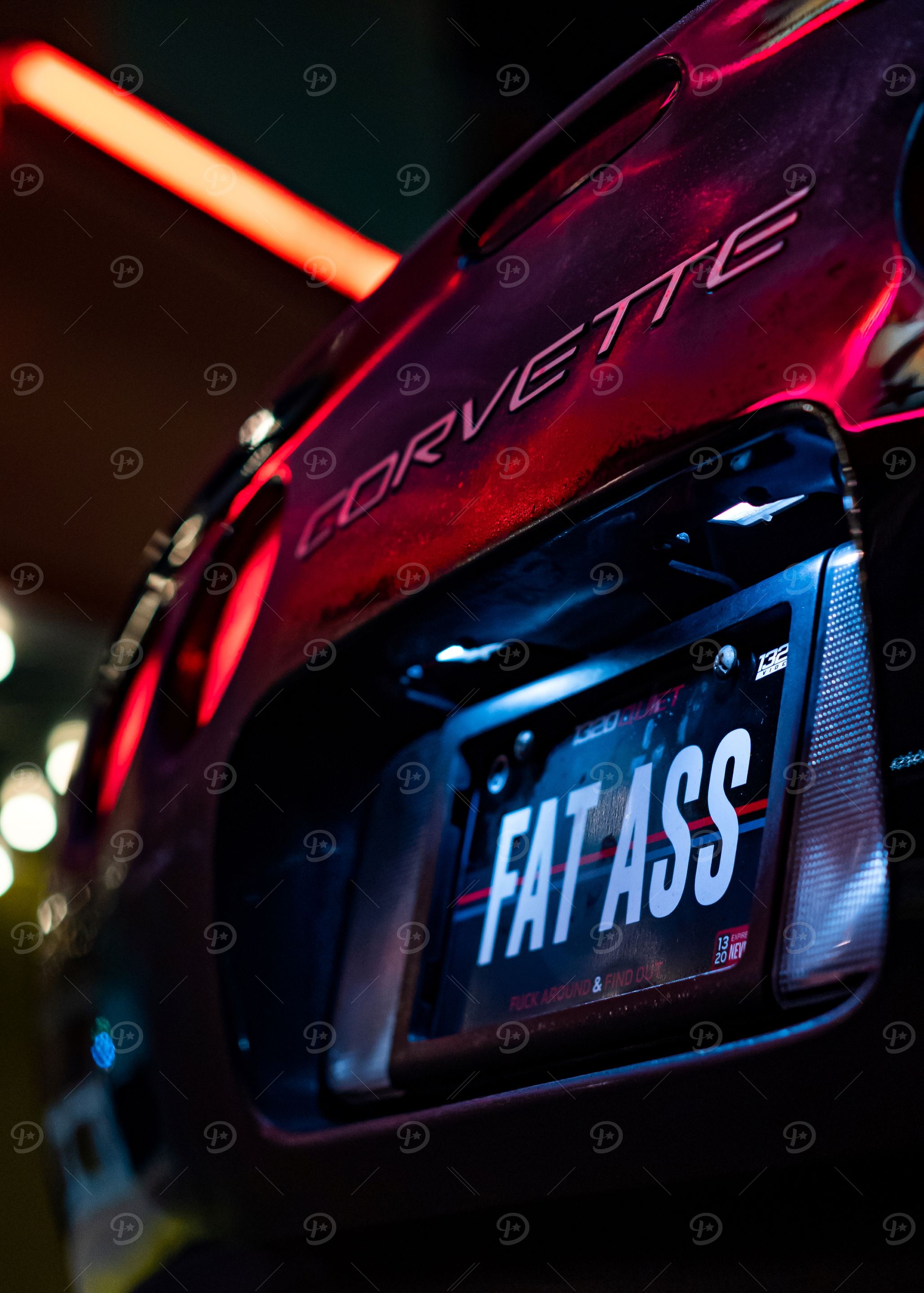 C5 Corvette with 'FAT ASS' License Plate