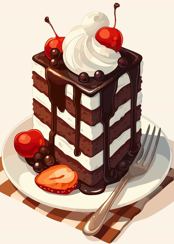 Chocolate Layer Cake with Cherries
