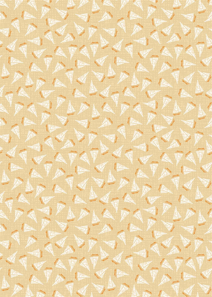 Sailboat Pattern on Beige Background