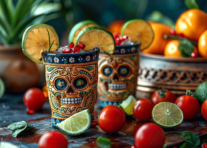 Day of the Dead Cocktail Glasses