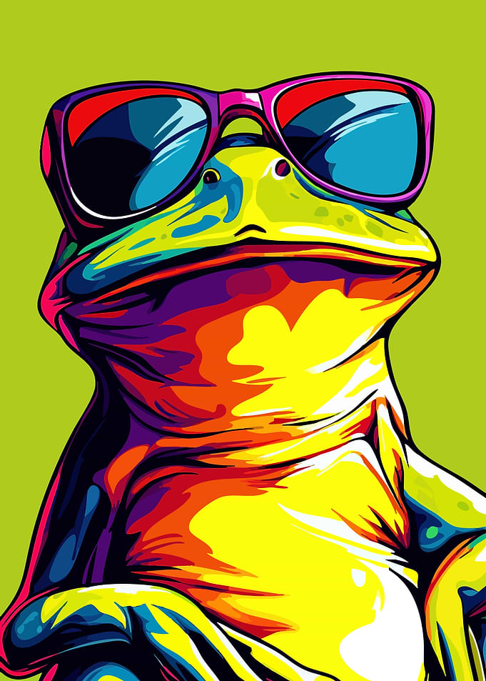 Cool Frog with Sunglasses Pop Art