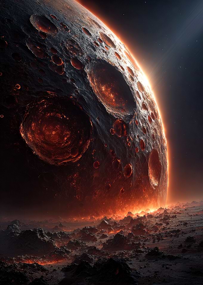 Fiery Planet Surface