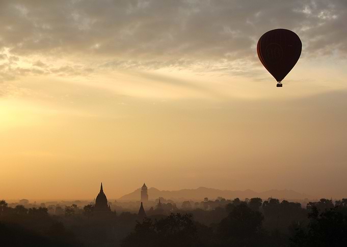 Hot Air Balloon over Bagan at Sunrise