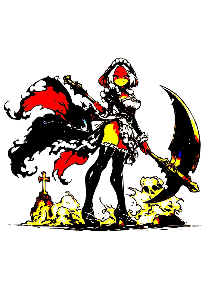 Anime Grim Reaper Maid with Scythe