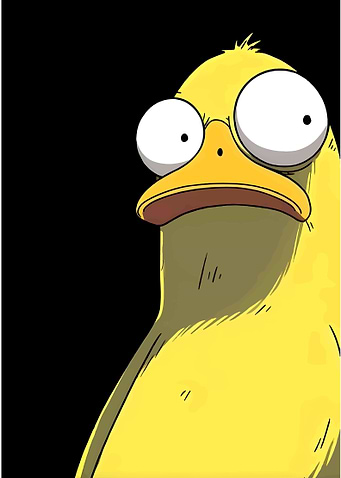 Cartoon Yellow Bird with Wide Eyes