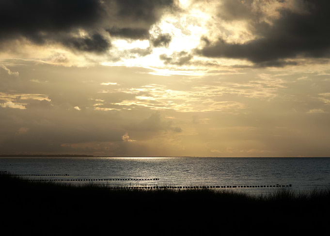 Golden sunset over the sea