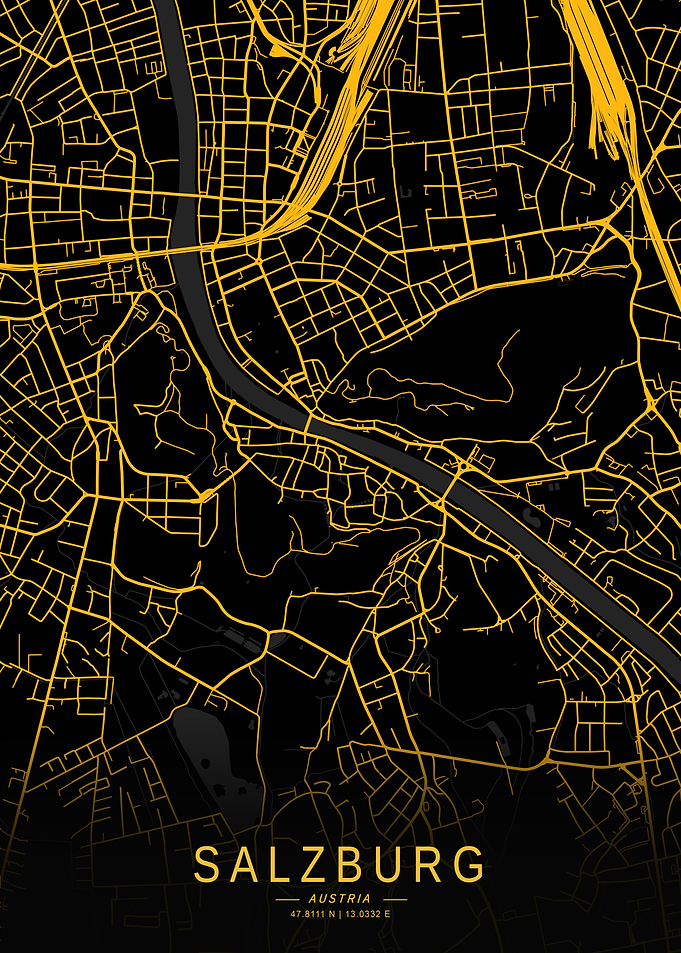 Golden Salzburg City Map