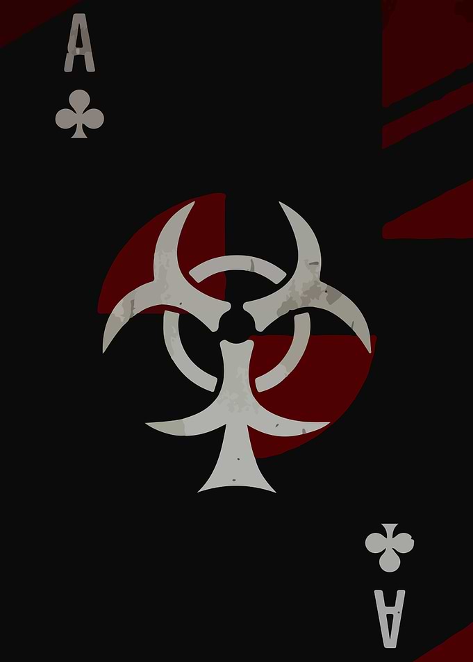 Ace of Clubs Biohazard Card
