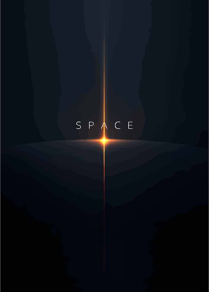 Abstract Space Art with Light Beam