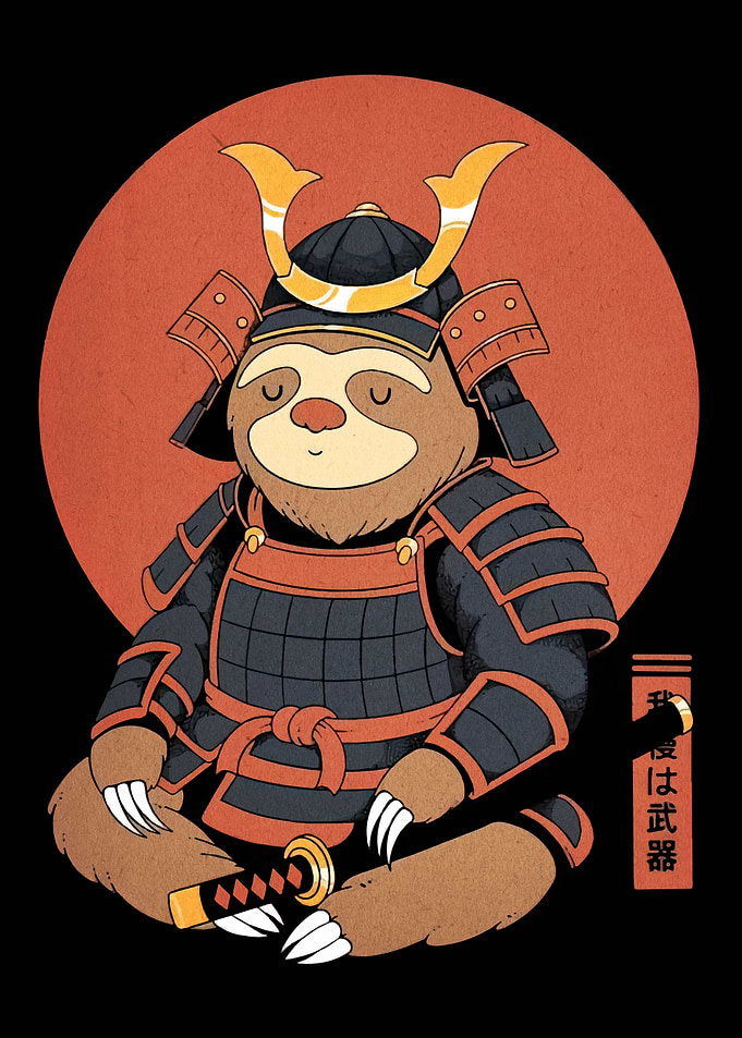 Samurai Sloth Illustration
