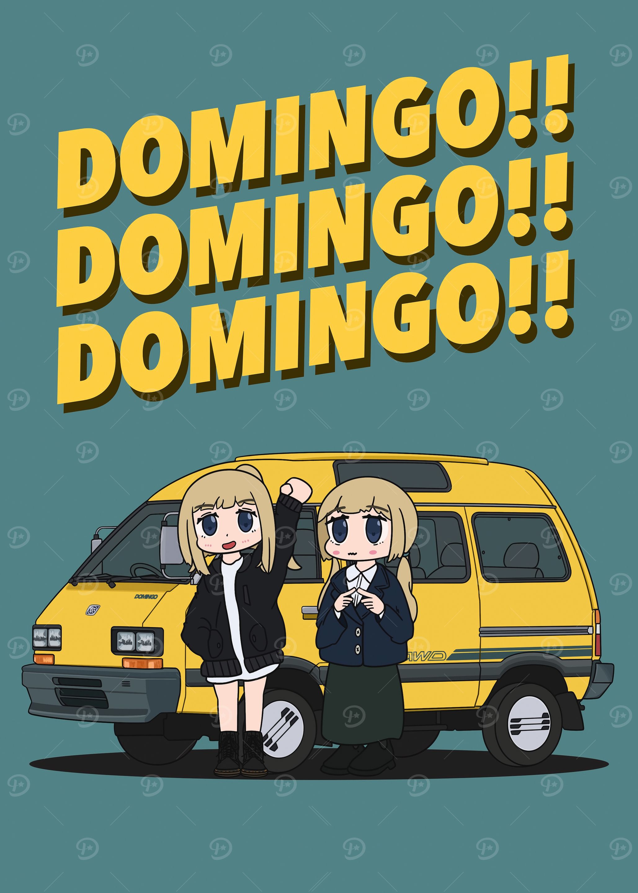 Domingo!! Anime Girls with Yellow Van
