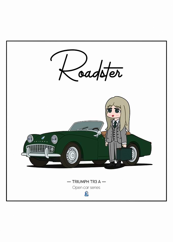 Roadster Triumph TR3 A Illustration