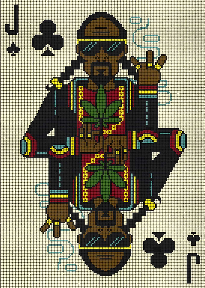 Snoop Dogg Jack of Clubs Pixel Art