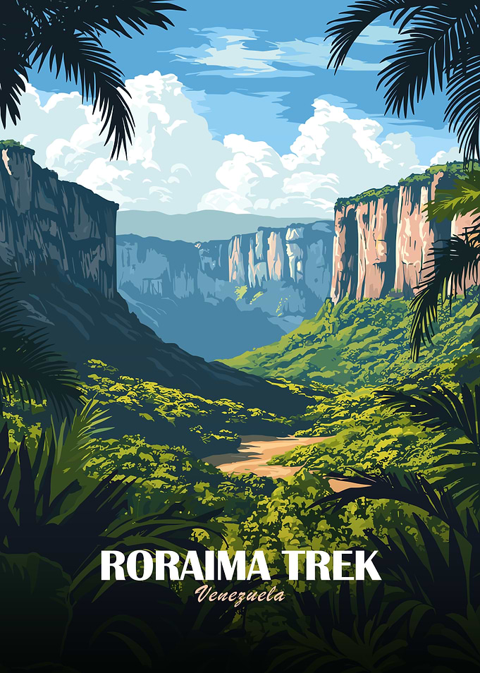 Roraima Trek Venezuela Landscape Illustration