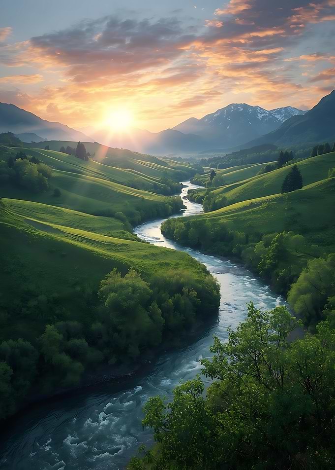 River Valley at Sunset