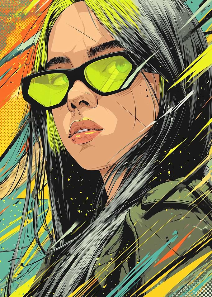 Billie Eilish Pop Art Portrait