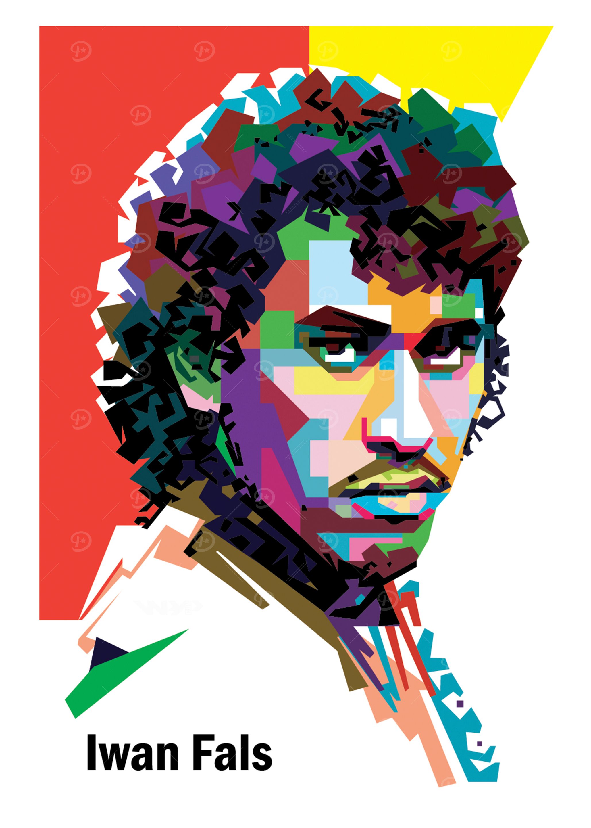 Iwan Fals Portrait in Pop Art Style